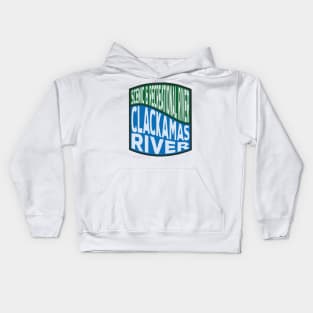 Clackamas River Scenic and Recreational River wave Kids Hoodie